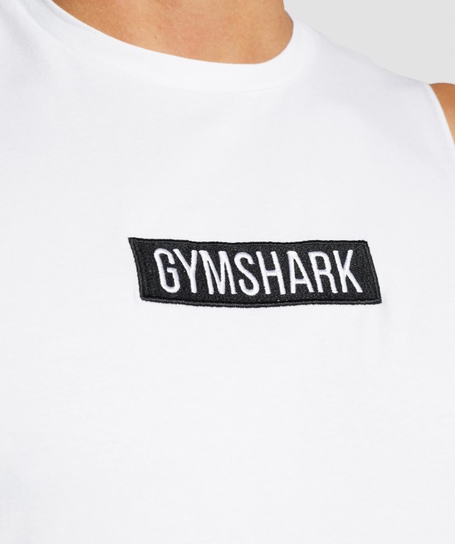 Tank Top Gymshark Central Drop Arm Hombre Blancos | RCmrbgAhA9x