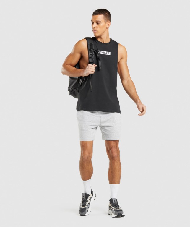 Tank Top Gymshark Central Drop Arm Hombre Negros | SZTMGu2bOiR