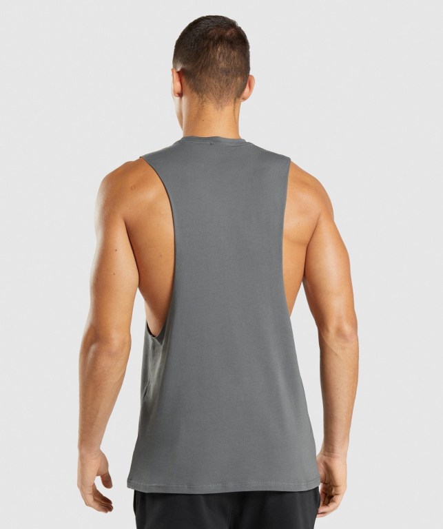 Tank Top Gymshark Central Drop Arm Hombre Grises | lRI9hqR2szN