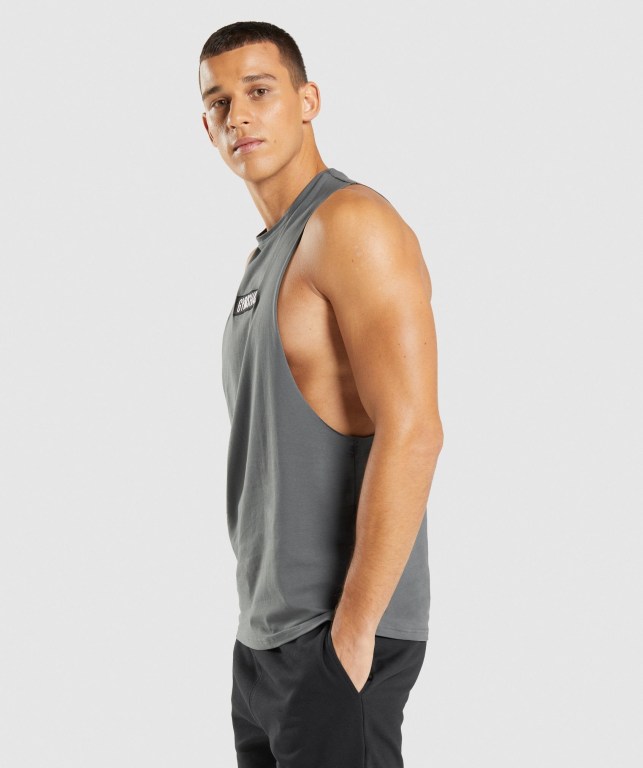 Tank Top Gymshark Central Drop Arm Hombre Grises | lRI9hqR2szN