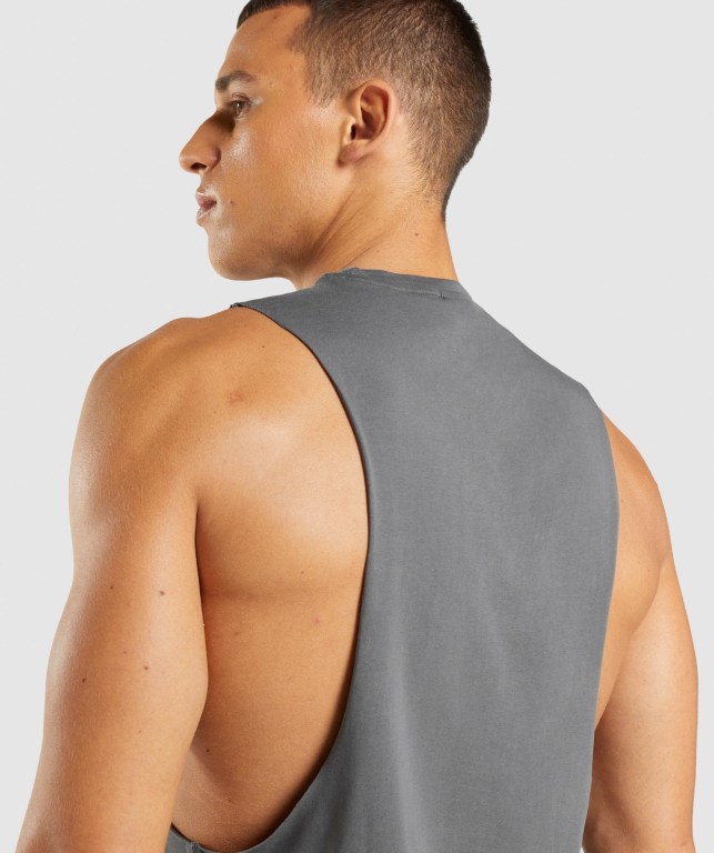 Tank Top Gymshark Central Drop Arm Hombre Grises | lRI9hqR2szN