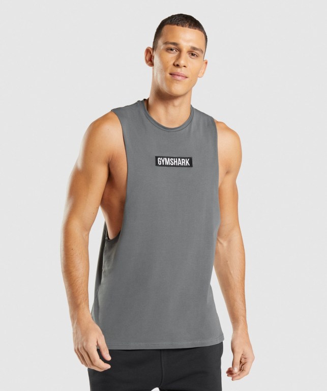 Tank Top Gymshark Central Drop Arm Hombre Grises | lRI9hqR2szN