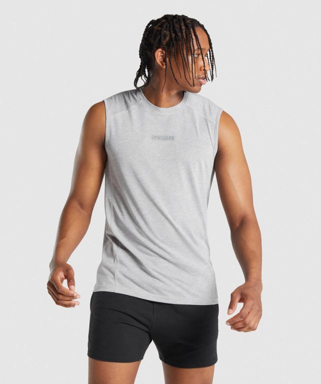 Tank Top Gymshark Chalk Hombre Grises Claro | OrJVxmnqimb