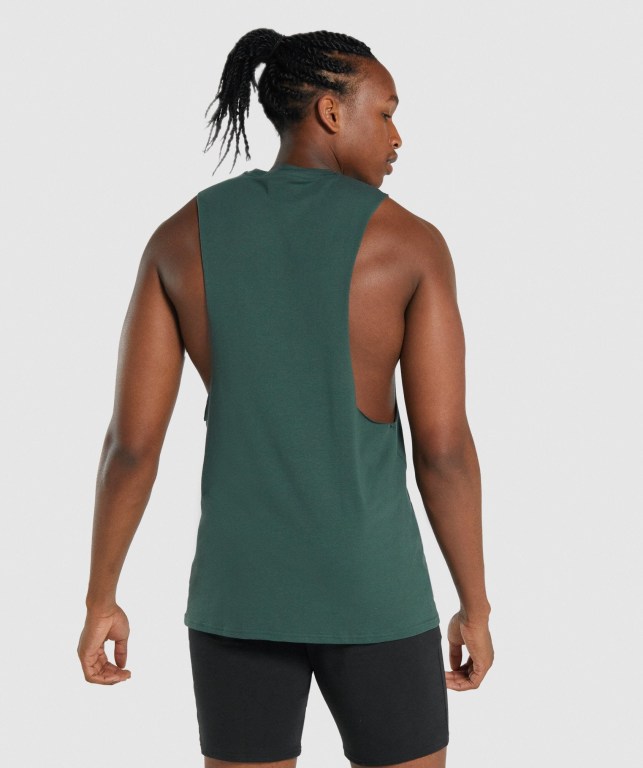 Tank Top Gymshark Critical 2.0 Drop Arm Hombre Verdes Oscuro | 2XmFhVPfsuW