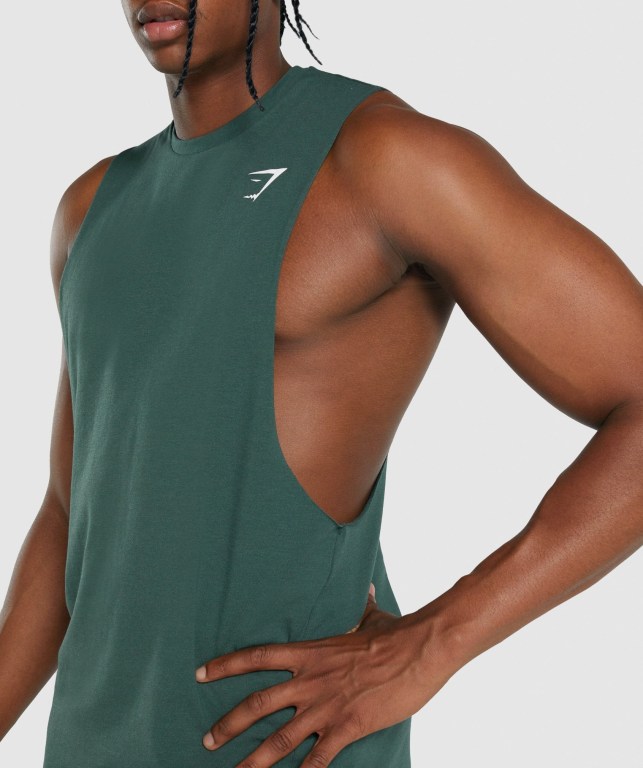 Tank Top Gymshark Critical 2.0 Drop Arm Hombre Verdes Oscuro | 2XmFhVPfsuW