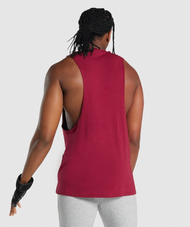 Tank Top Gymshark Critical 2.0 Drop Arm Hombre Vino | COZ6Vhprzz1