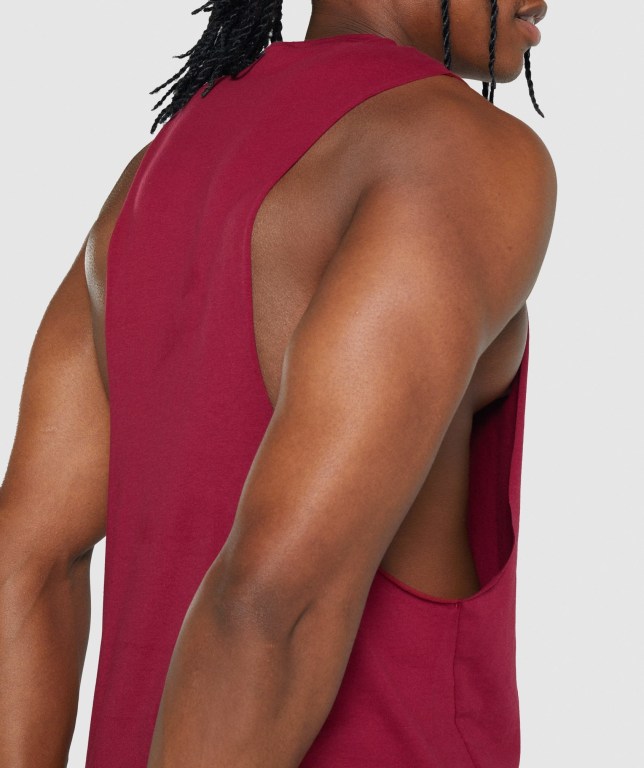 Tank Top Gymshark Critical 2.0 Drop Arm Hombre Vino | COZ6Vhprzz1