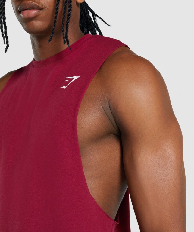 Tank Top Gymshark Critical 2.0 Drop Arm Hombre Vino | COZ6Vhprzz1