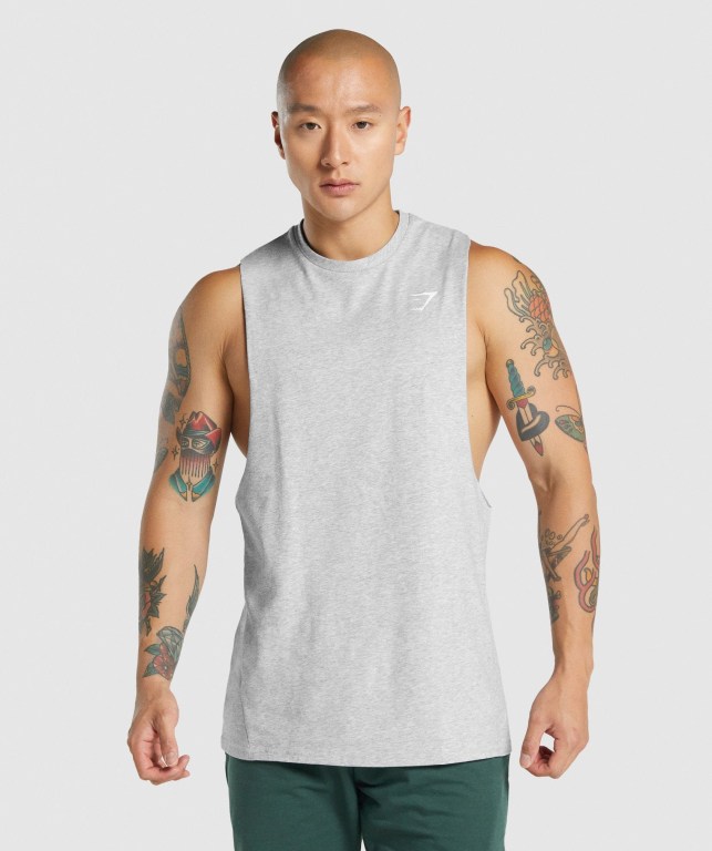 Tank Top Gymshark Critical 2.0 Drop Arm Hombre Grises Claro | E6Qch7MlnqT