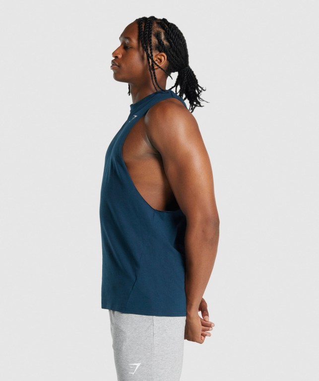 Tank Top Gymshark Critical 2.0 Drop Arm Hombre Azul Marino | dbHrtVVN4I4