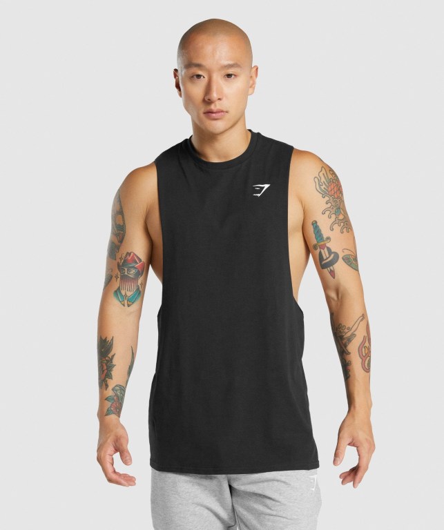 Tank Top Gymshark Critical 2.0 Drop Arm Hombre Negros | xlyYbIFQgck