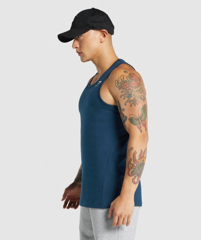 Tank Top Gymshark Critical 2.0 Hombre Azul Marino | xsHLpKDSLVn