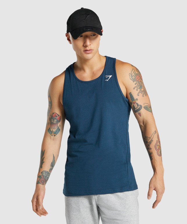 Tank Top Gymshark Critical 2.0 Hombre Azul Marino | xsHLpKDSLVn