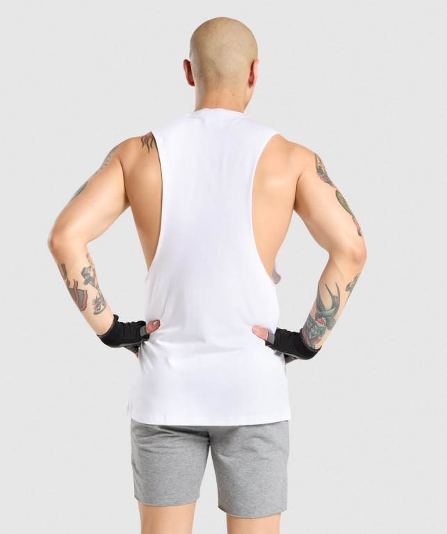 Tank Top Gymshark Critical Drop Arm Hombre Blancos | JfweV9hMWlS