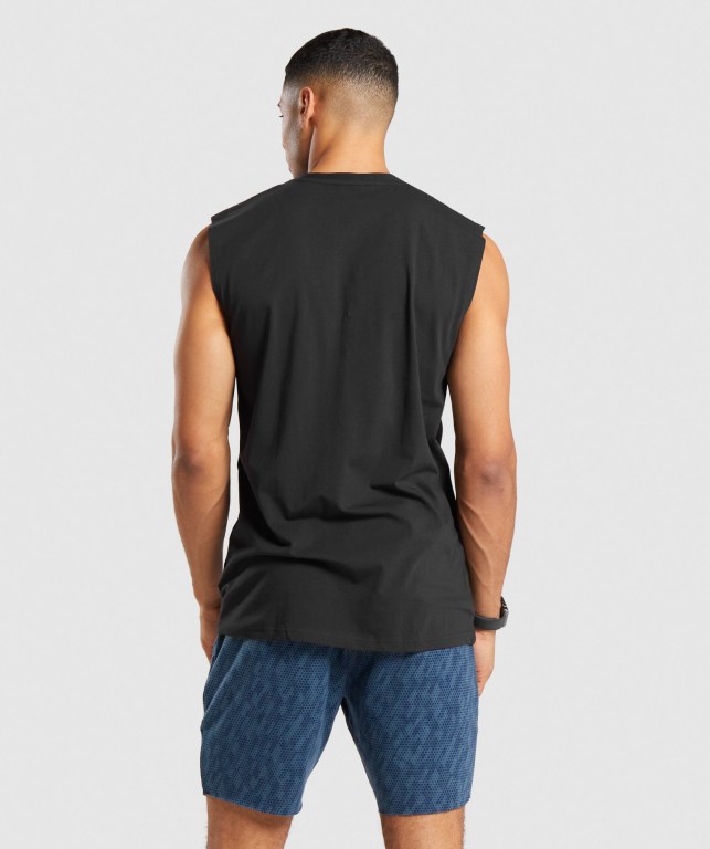 Tank Top Gymshark Critical Sin Manga Hombre Negros | Cxs2FCCEooj