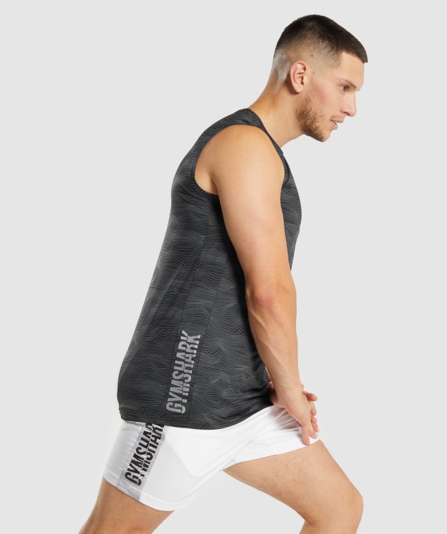 Tank Top Gymshark Deporte Hombre Negros | Sov7UBWleUO