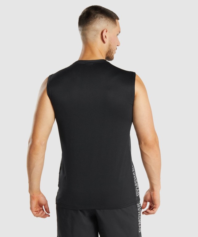 Tank Top Gymshark Deporte Hombre Negros | XvKMUP4MEVI