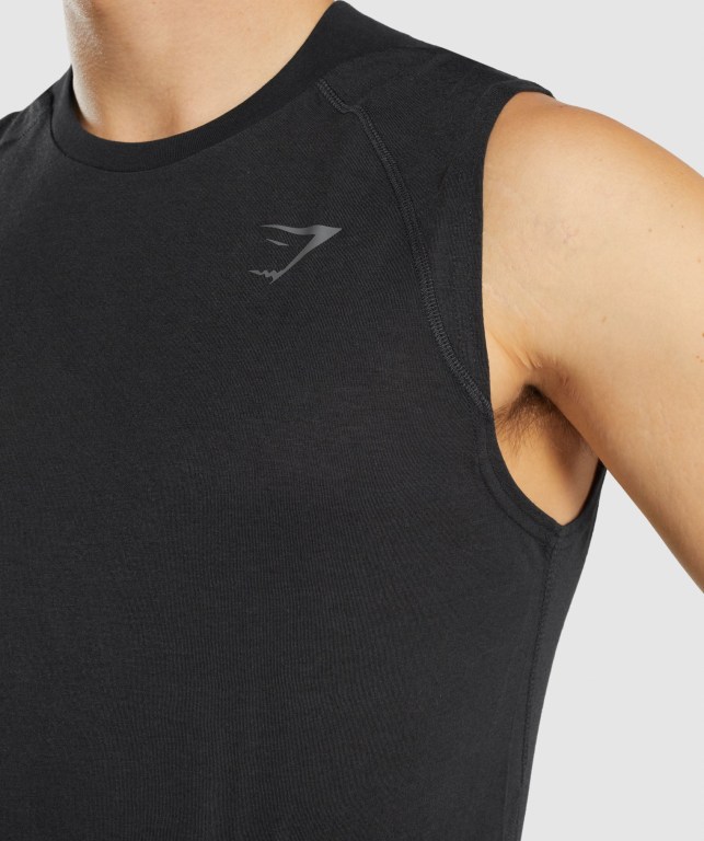 Tank Top Gymshark Hyper Power Hombre Negros | HZKCat1RPZ3