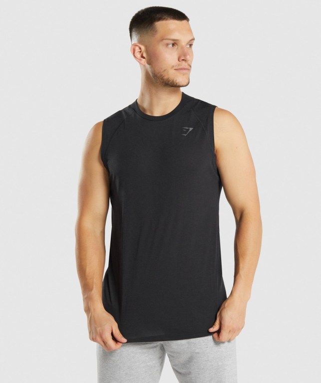 Tank Top Gymshark Hyper Power Hombre Negros | HZKCat1RPZ3