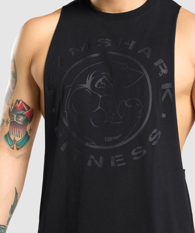 Tank Top Gymshark Legacy Drop Arm Hombre Negros Negros | nmZL94vw5rE