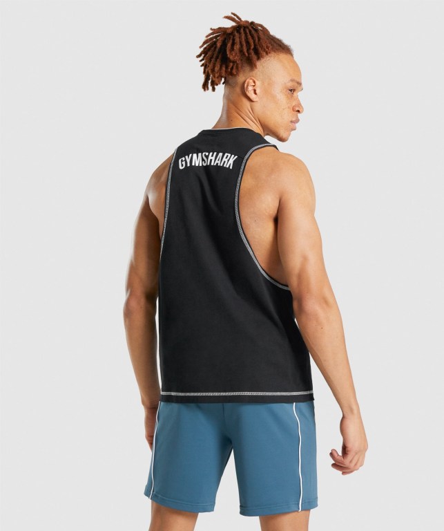 Tank Top Gymshark Recess Hombre Negros | hKgVCYvfumD