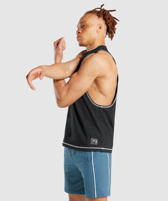 Tank Top Gymshark Recess Hombre Negros | hKgVCYvfumD