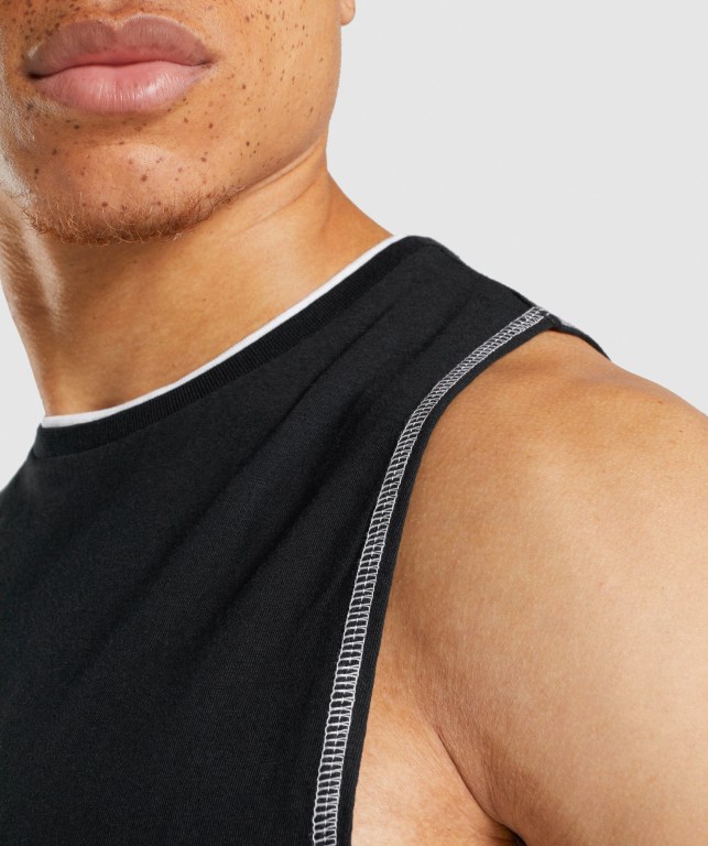 Tank Top Gymshark Recess Hombre Negros | hKgVCYvfumD