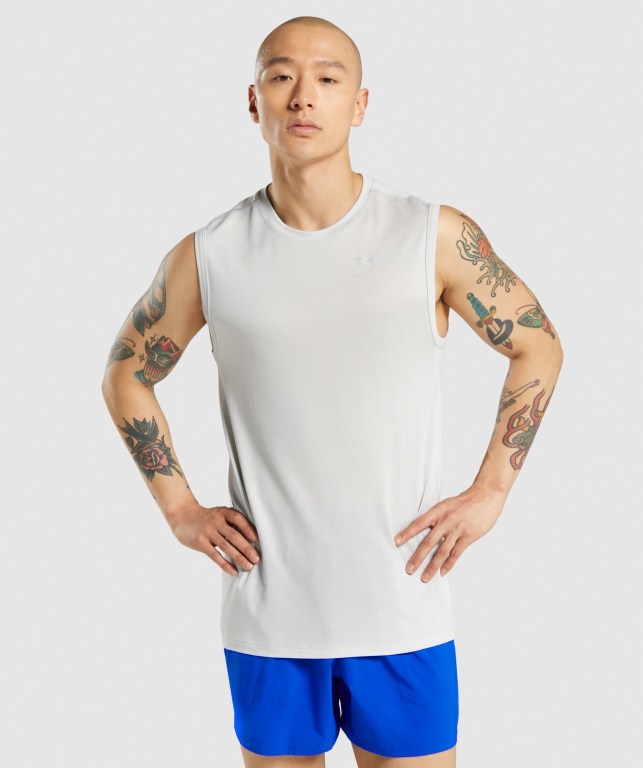 Tank Top Gymshark Regulate Entrenamiento Hombre Grises Claro | VNbAvosUu23