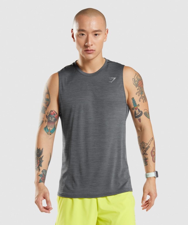 Tank Top Gymshark Speed Hombre Negros Grises | oYsHHV9X4uT